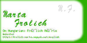 marta frolich business card